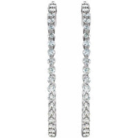 14K White 2 CTW Diamond Inside-Outside Hinged 36.9 mm Hoop Earrings 3