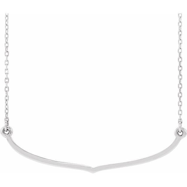 Sterling Silver Freeform Bar 16-18" Necklace 1