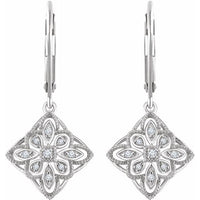 Sterling Silver 1/10 CTW Diamond Granulated Filigree Earrings 2