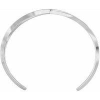 14K White Criss-Cross Cuff 7" Bracelet 2