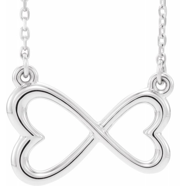 Platinum Infinity-Inspired Heart 16-18" Necklace 1