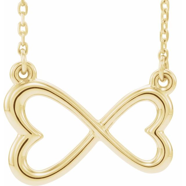 14K Yellow Infinity-Inspired Heart 16-18" Necklace 1