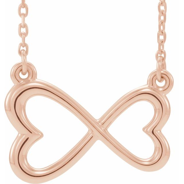 14K Rose Infinity-Inspired Heart 16-18" Necklace 1