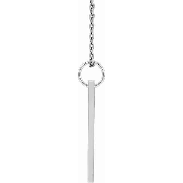 Sterling Silver .03 CT Diamond Bar 16-18" Necklace 2