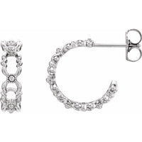 Sterling Silver Quatrefoil Hoop Earrings 1
