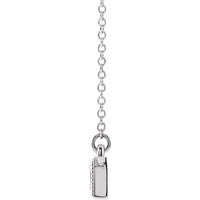 Sterling Silver Aquamarine Three-Stone Granulated Bar 16-18" Necklace 2