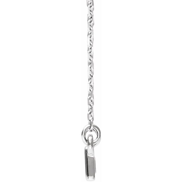 Sterling Silver Rectangle Bar 16-18" Necklace 2