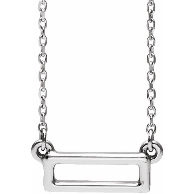 Sterling Silver Rectangle Bar 16-18" Necklace 1