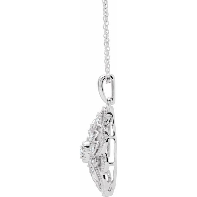 Sterling Silver 1/6 CTW Diamond 16-18" Necklace 2