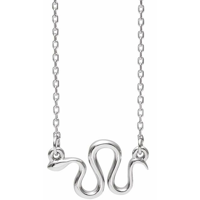Sterling Silver Snake 16-18" Necklace 1