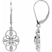 Sterling Silver 1/10 CTW Diamond Granulated Filigree Earrings 1
