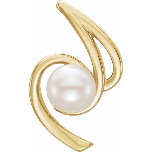 14K Yellow Freshwater Cultured Pearl Pendant 1