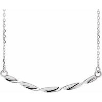 Sterling Silver Twisted Ribbon Bar 16-18" Necklace 1