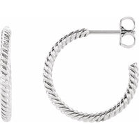 Sterling Silver 17 mm Rope Hoop Earrings 1
