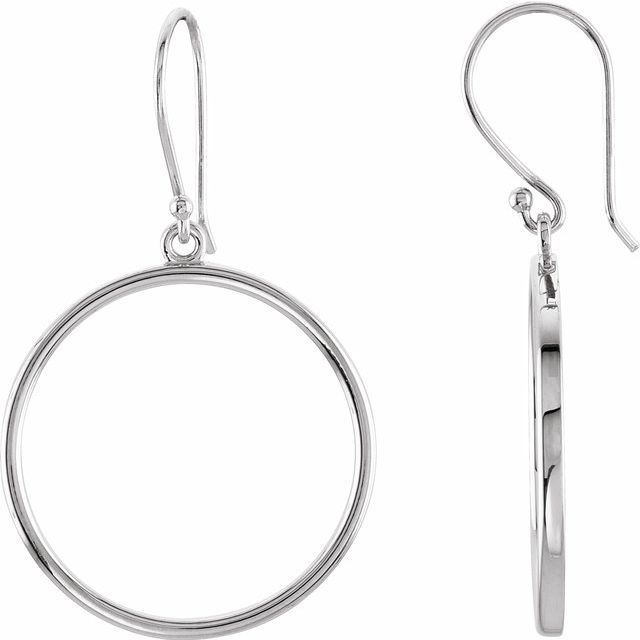 Sterling Silver Circle Shaped Earrings 1