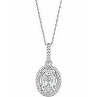Sterling Silver Lab-Grown White Sapphire & .01 CTW Diamond 18" Necklace 1