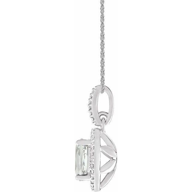 Sterling Silver Lab-Grown White Sapphire & .01 CTW Diamond 18" Necklace 2