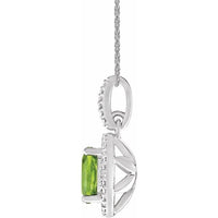 Sterling Silver Peridot & .01 CTW Diamond 18" Necklace 2