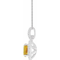 Sterling Silver Citrine & .01 CTW Diamond 18" Necklace 2