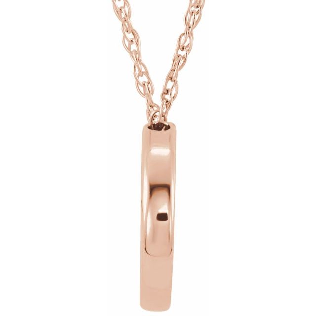 14K Rose 13 mm Circle 18" Necklace 2