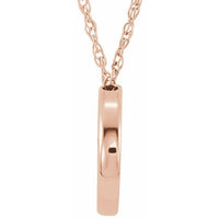 14K Rose 13 mm Circle 18" Necklace 2
