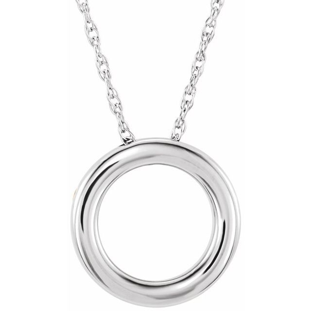 Sterling Silver 15 mm Circle 18" Necklace 1