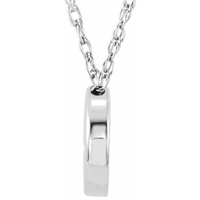Sterling Silver 10 mm Circle 18" Necklace 2