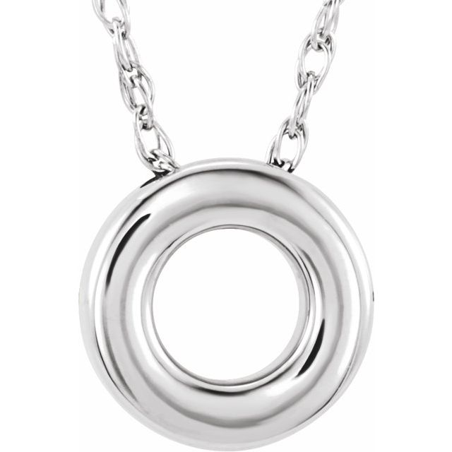 Sterling Silver 10 mm Circle 18" Necklace 1