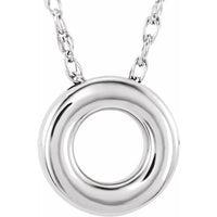 Sterling Silver 10 mm Circle 18" Necklace 1