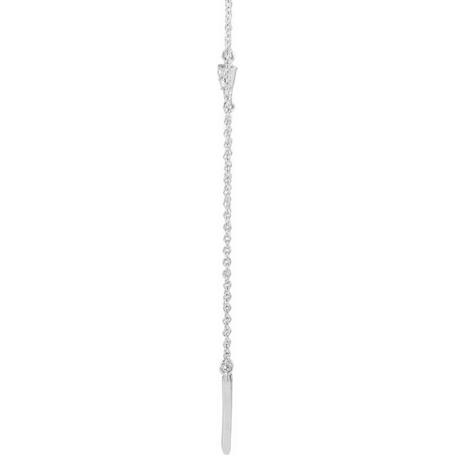 14K White .05 CTW Diamond Triangle 16-18" Necklace 2