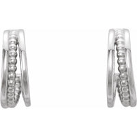 Sterling Silver Beaded Hoop Earrings 2