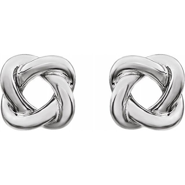 Sterling Silver 7x7 mm Knot Earrings 2