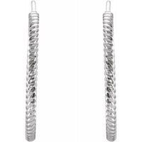 14K White 21 mm Rope Hoop Earrings 3