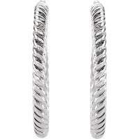 Sterling Silver 17 mm Rope Hoop Earrings 2