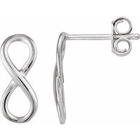 14K White Gold Infinity-Inspired Earrings