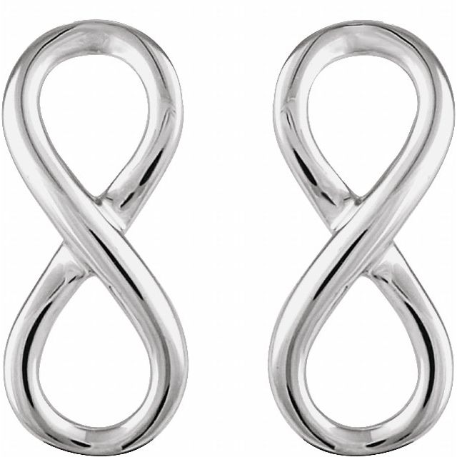 14K White Gold Infinity-Inspired Earrings