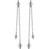 14K White Chain Earrings 2