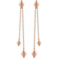 14K Rose Chain Earrings 2