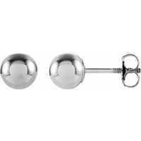 14K White 5 mm Ball Stud Earrings 1
