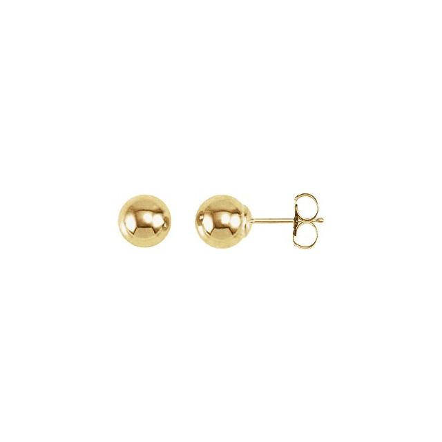 14K Yellow Gold 6 mm Ball Earrings