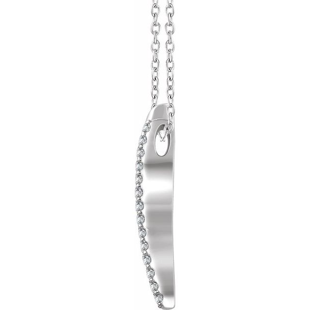 14K White 1/5 CTW Diamond 16-18" Bar Necklace 2