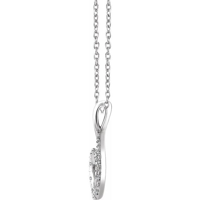 Sterling Silver .05 CTW Diamond Freeform 16-18" Necklace 2