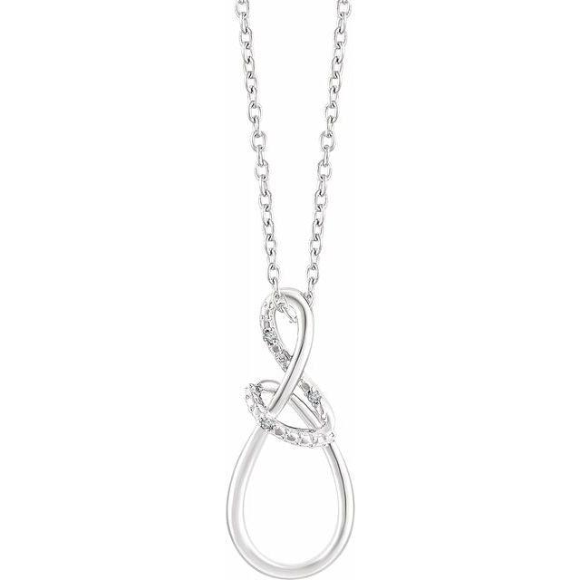 Sterling Silver .015 CTW Diamond Freeform 16-18" Necklace 1