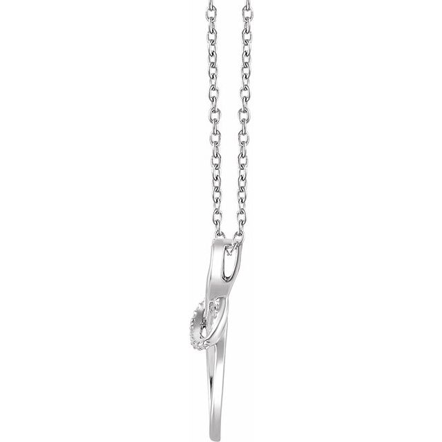Sterling Silver .015 CTW Diamond Freeform 16-18" Necklace 2