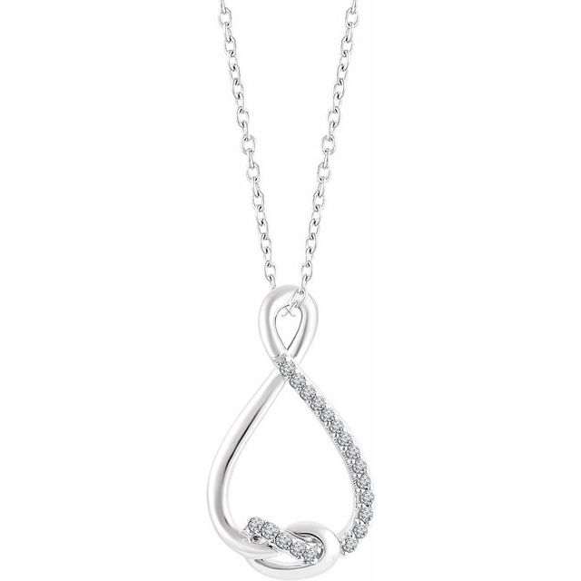 Sterling Silver 1/10 CTW Diamond Freeform 16-18" Necklace 1