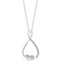 Sterling Silver 1/10 CTW Diamond Freeform 16-18" Necklace 1