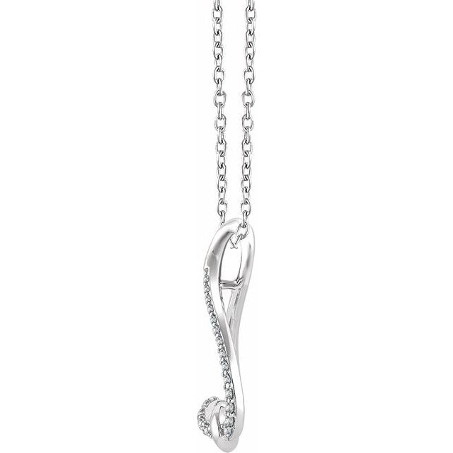 Sterling Silver 1/10 CTW Diamond Freeform 16-18" Necklace 2