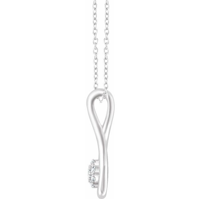 Sterling Silver  1/10 CTW Diamond Freeform 16-18" Necklace 2
