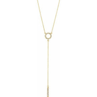 14K Yellow 1/6 CTW Diamond Circle 16-18" Bar Y Necklace 1