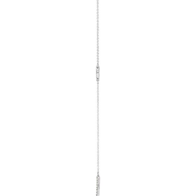 14K White 1/6 CTW Diamond Circle 16-18" Bar Y Necklace 2